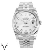ساعت رولکس دیت جاست سیلور صفحه سفید