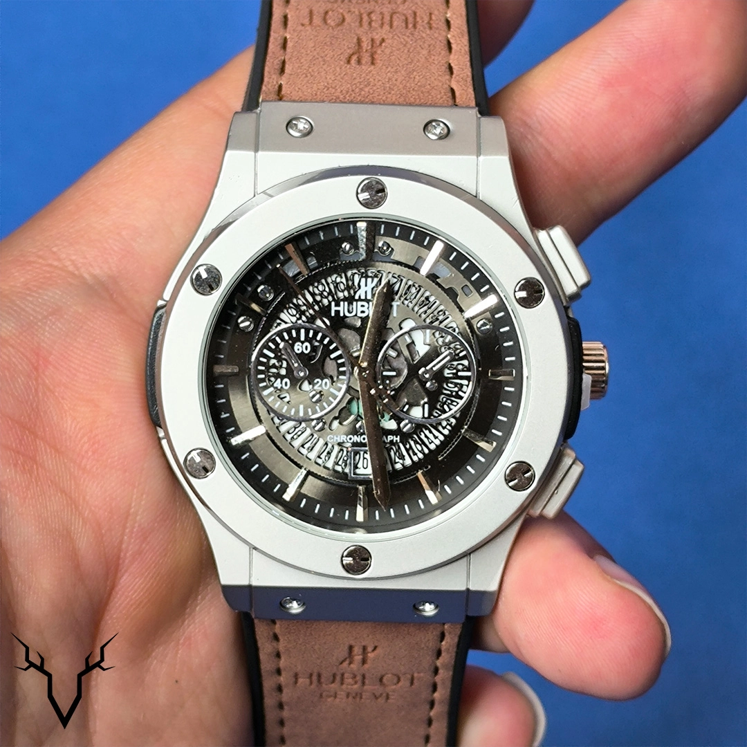 ساعت هابلوت صفحه اسکلتون استیل Hublot Big Bang