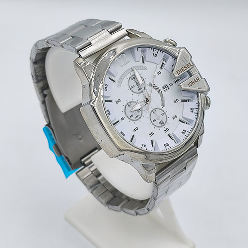 ساعت مردانه دیزل استیل صفحه سفید | کرنوگراف اسپرت لوکس